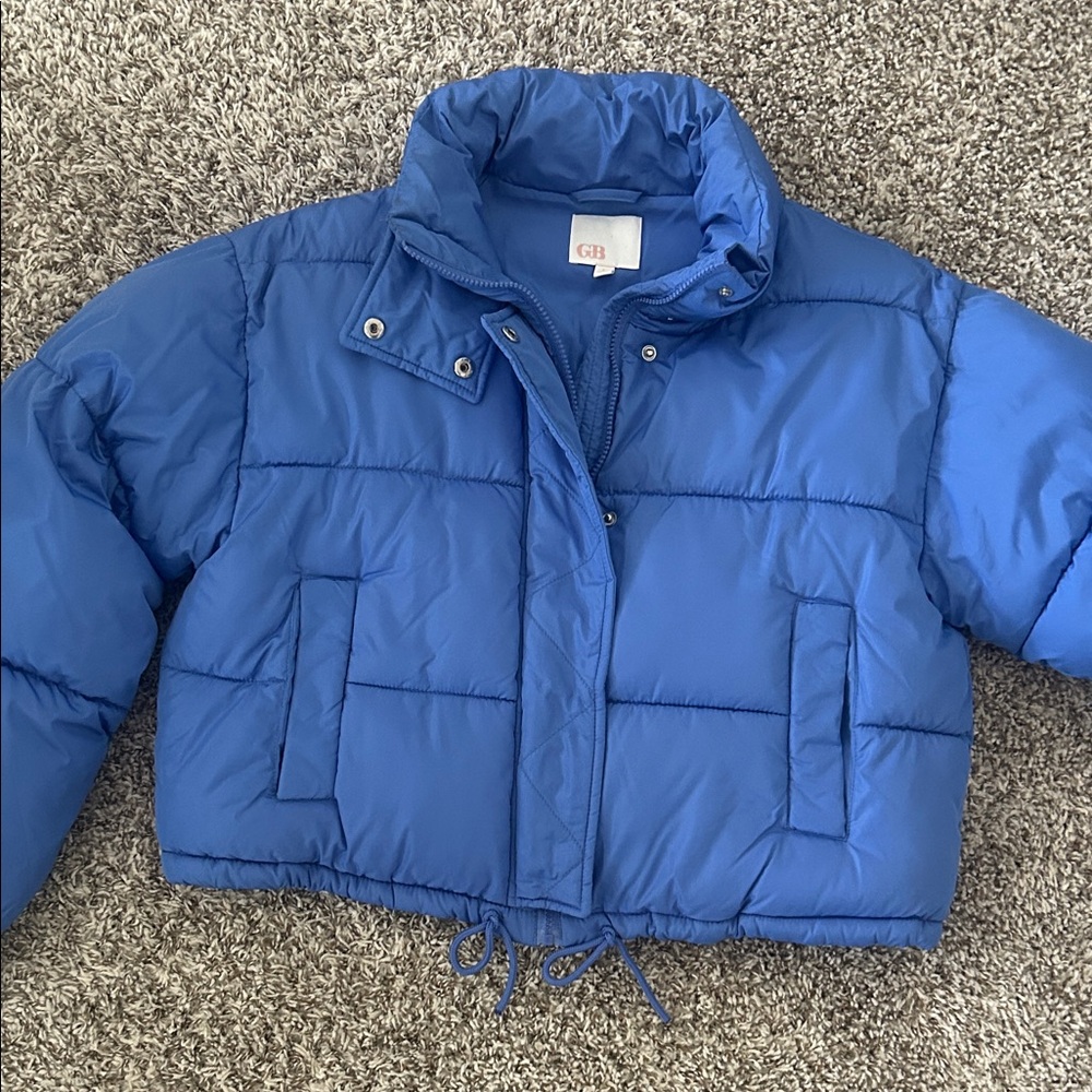 Gianni Bini cropped Royal Blue Puffer Jacket